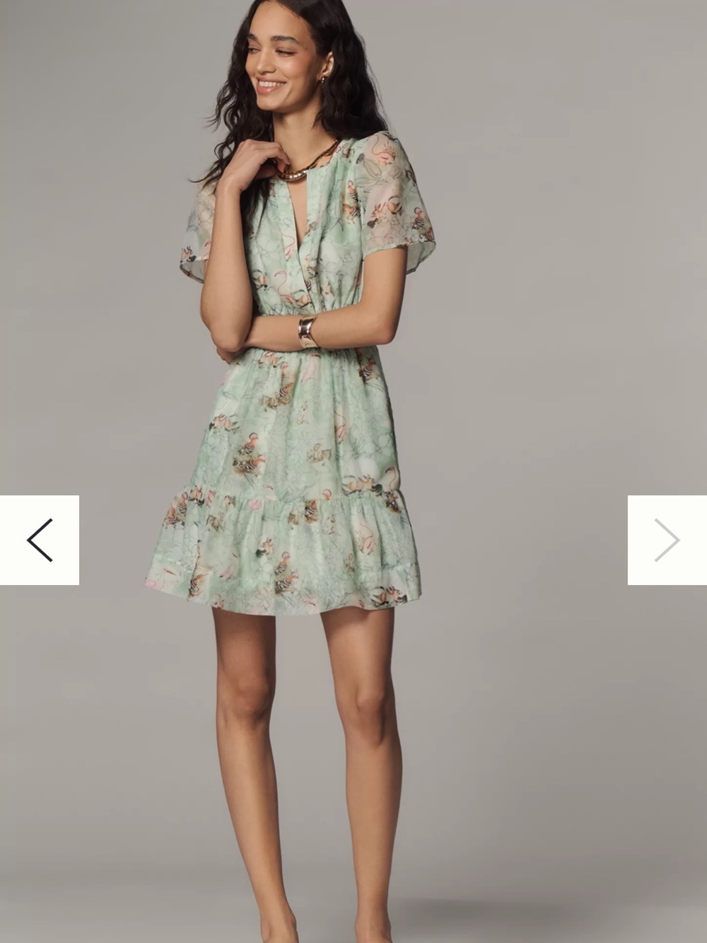 Anthropologie somerest organza mini dress Mint Tiered   M has pockets sold out